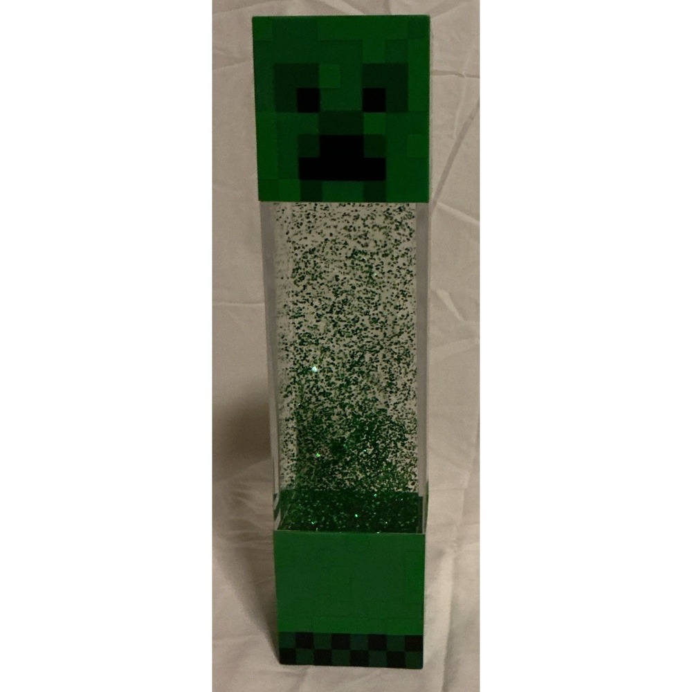Minecraft Creeper Glitter Light 12-Inch Fun Mood Light LED Lamp, No Power Cord